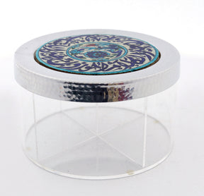 Box Round Hand Hammered Aluminum + Qishani / Brass+ Qishani