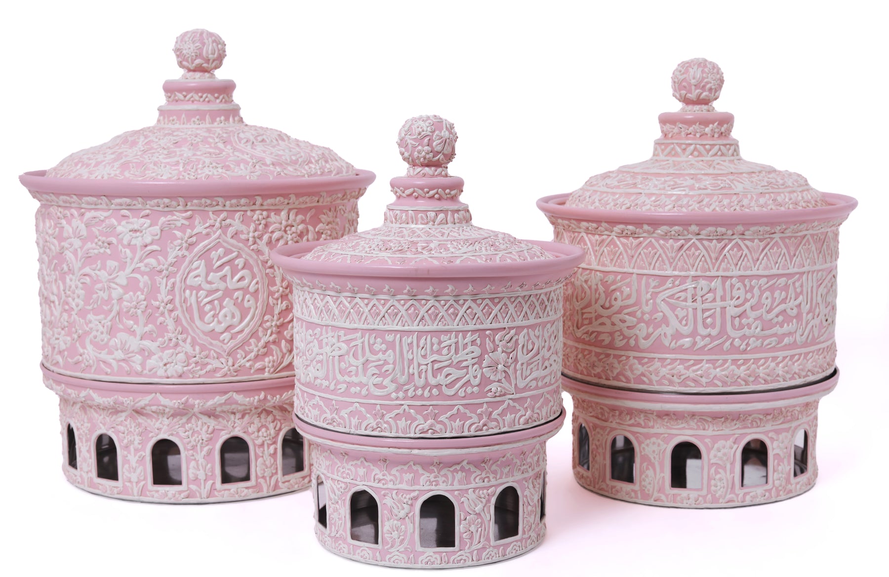 Casserole Hand Hammered Straight Aluminum + Heater White Handmade enamel