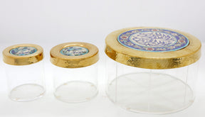 Box Round Hand Hammered Aluminum + Qishani / Brass+ Qishani