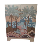 Cabinet Colored Marquetry With Inlay Seashell Mother Of Pearl With Tin