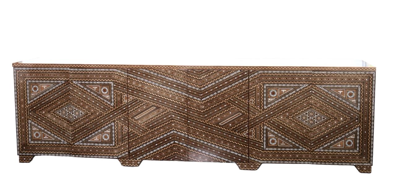 Buffet Natural Wood Marquetry Mosaic