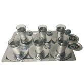 Tray Set 2 Qishani (46*26cm) With 6 Aluminium Tea Cups