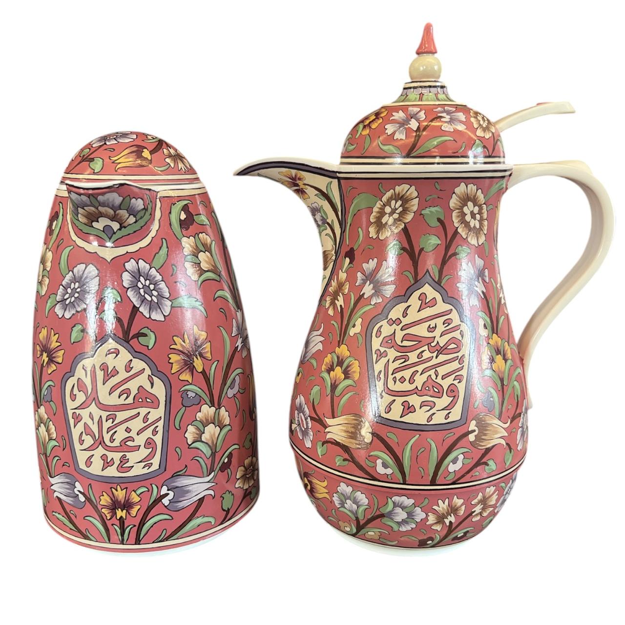 Set of 2 Thermos and Dalle Hand Painted (1L)