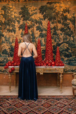 Crystal Velvet Dress Open Back