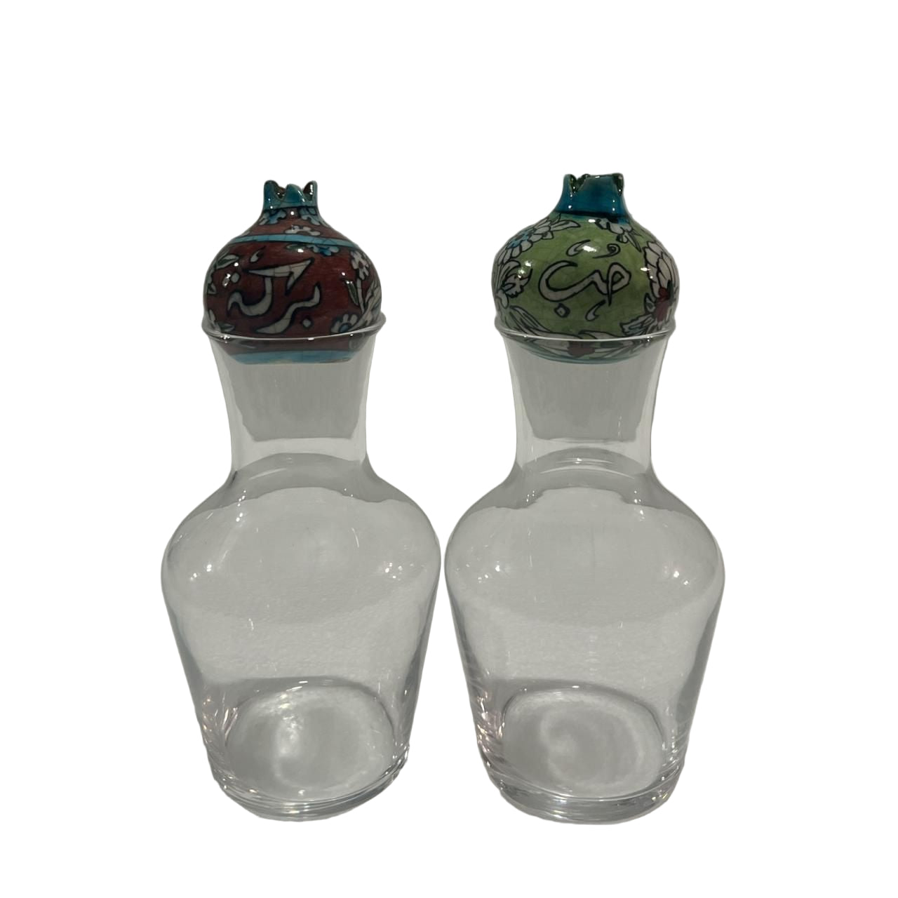 Handmade Medium Carafe Glass With Colored Pomegranate Qishani