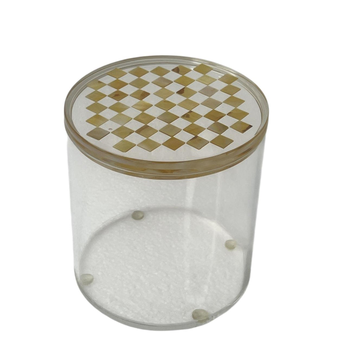 Box Round  with cover Sadaf Resine