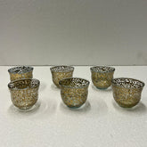 Hand Blown Hand Painted Arabic Coffee Cup (6pcs)-(D6H5cm)
