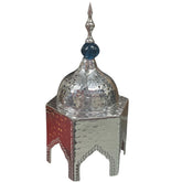Mabkhara Aluminium Hexagonal with Hand Blown Glass (H10cm)