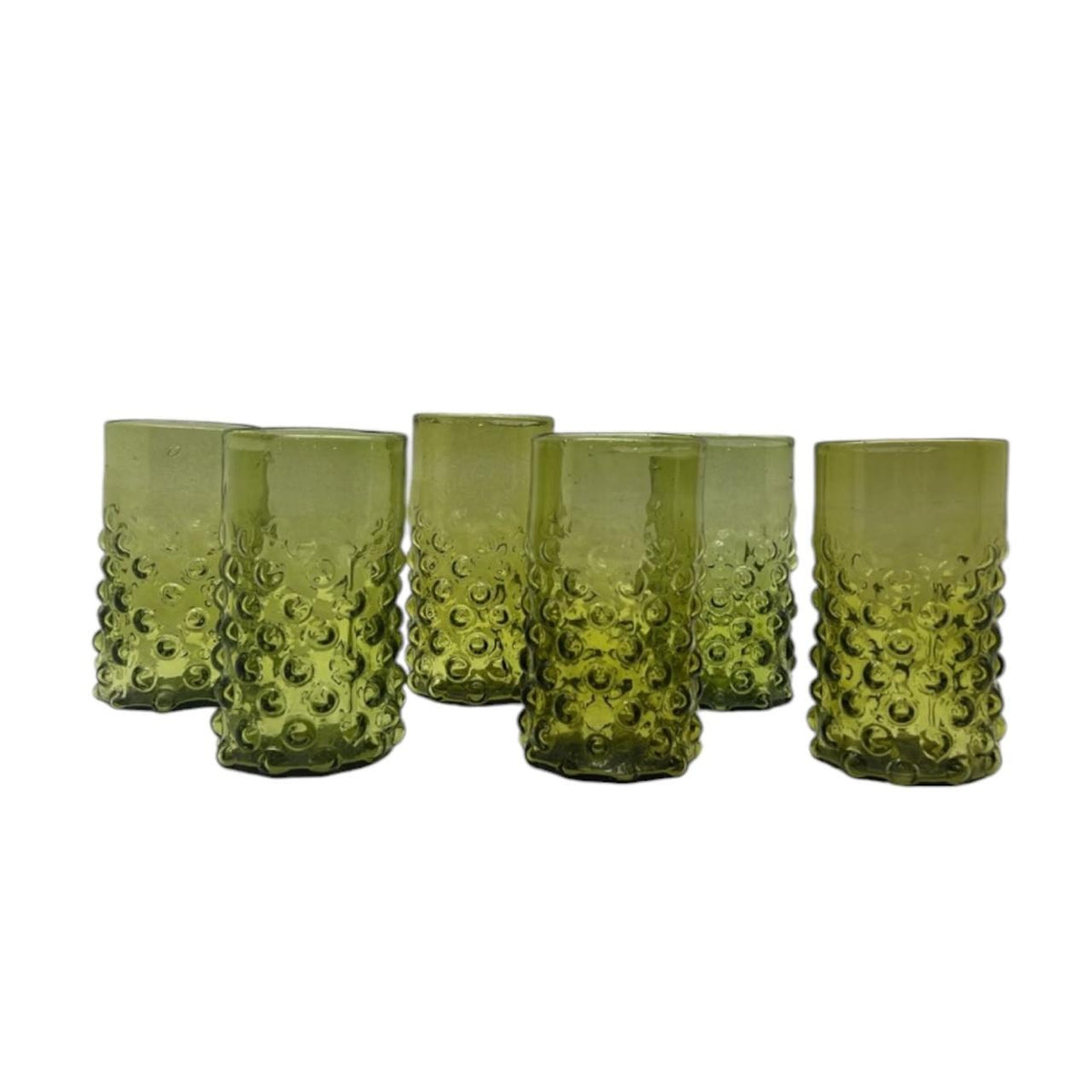 Hand Blown Glass Hammered (6pcs)
