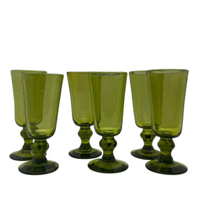 Hand Blown Long Glass with Base (6pcs)