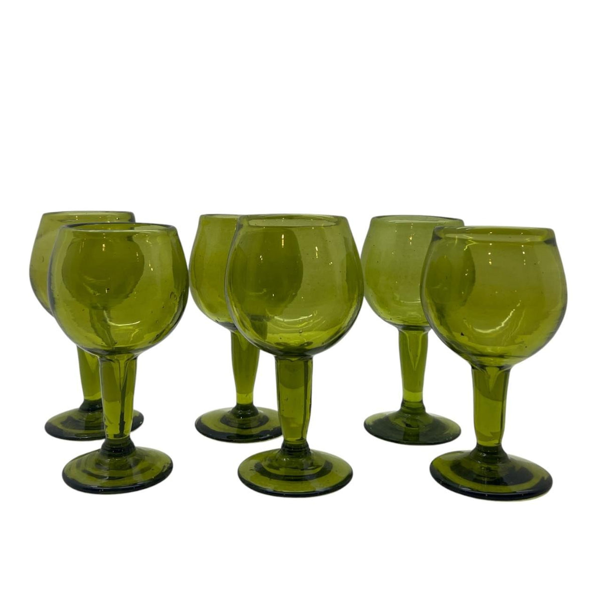 Hand Blown Glass Small with Column (6pcs)
