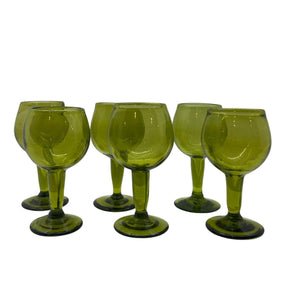 Hand Blown Glass Small with Column (6pcs)