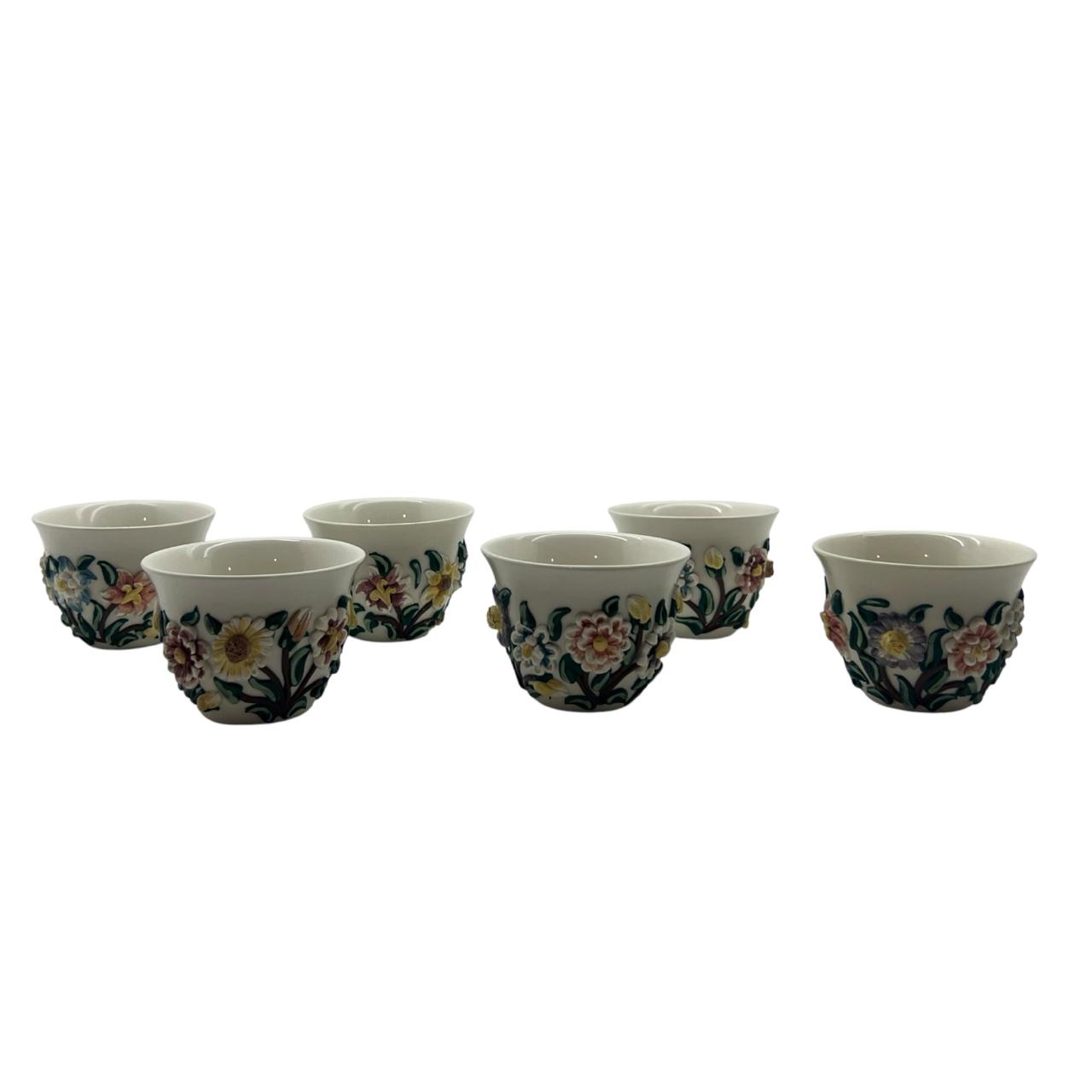 Arabic Coffee Cup Mina Flowers Multicolored (6pcs)