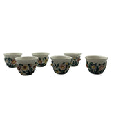 Arabic Coffee Cup Mina Flowers Multicolored (6pcs)