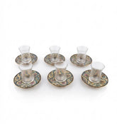 Tea Cup + Plate Brass Mina (6pcs)