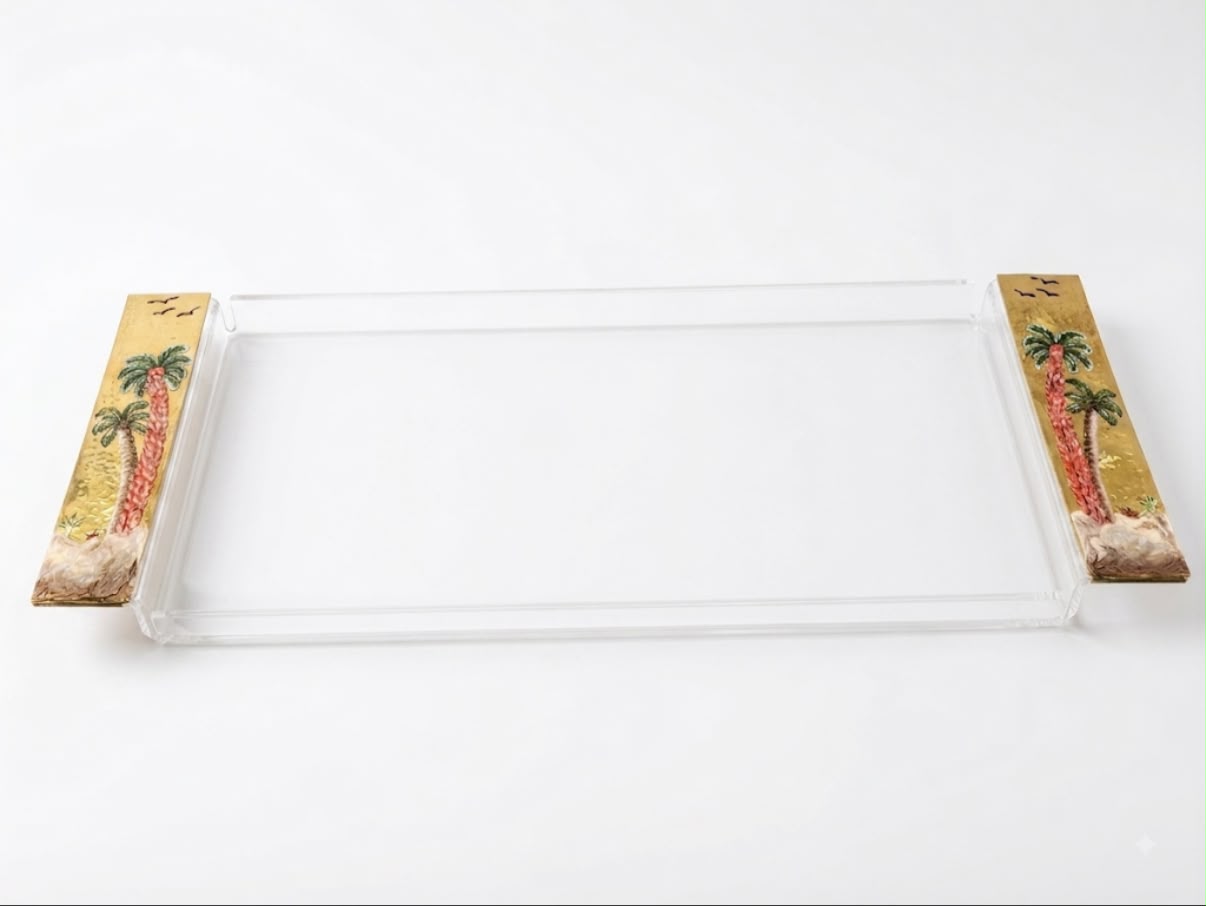 Tray Plexi Hand Painted Mina Palm