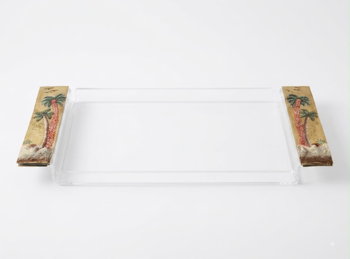 Tray Plexi Hand Painted Mina Palm