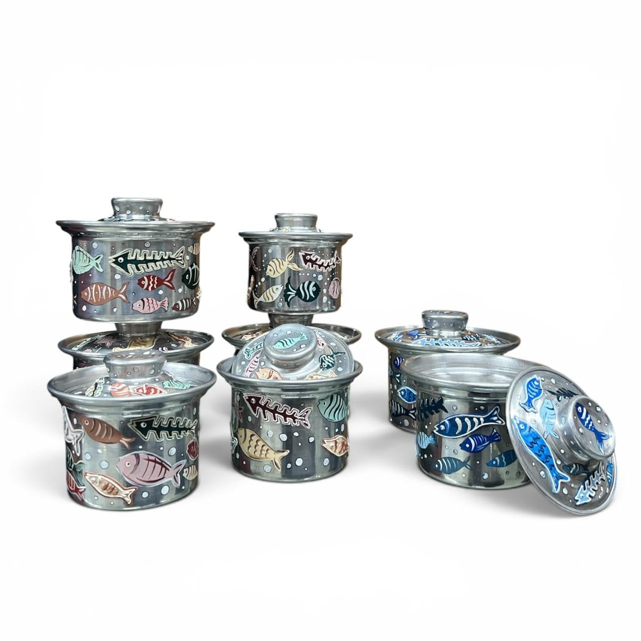 Casserole Straight Aluminium  Fish Hand Painted