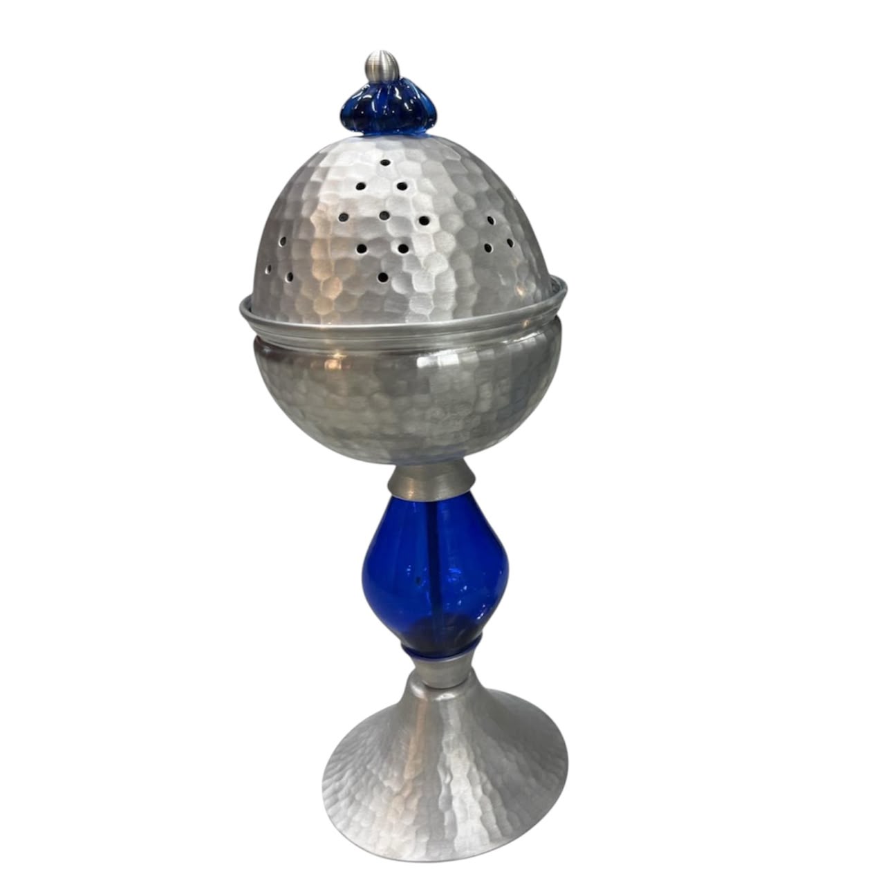 Mabkhara Aluminium with Hand Blown Glass + Cover