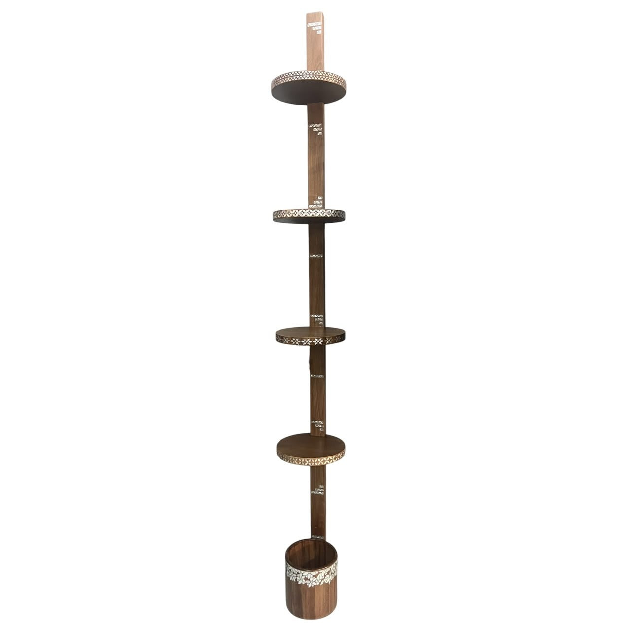 Pannel Set wood Sadaf 220cm + Shelves 26cm (1column with 4 shelves ) + Garbage Bin