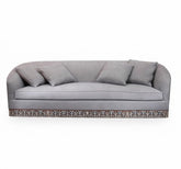 Couch with Base Solid Walnut Wood Inlay Perforated Seashell Mother Of Pearl With Tin