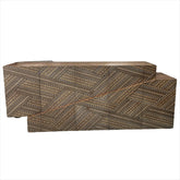 Buffet 2 layers Natural Wood Marquetry Mosaic