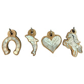 Hanger Shape Wood With Inlay Sea Shell Mother of Pearl for Bag Strap