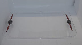 Tray Plexi with Handles Semi Precious Stones