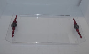 Tray Plexi with Handles Semi Precious Stones