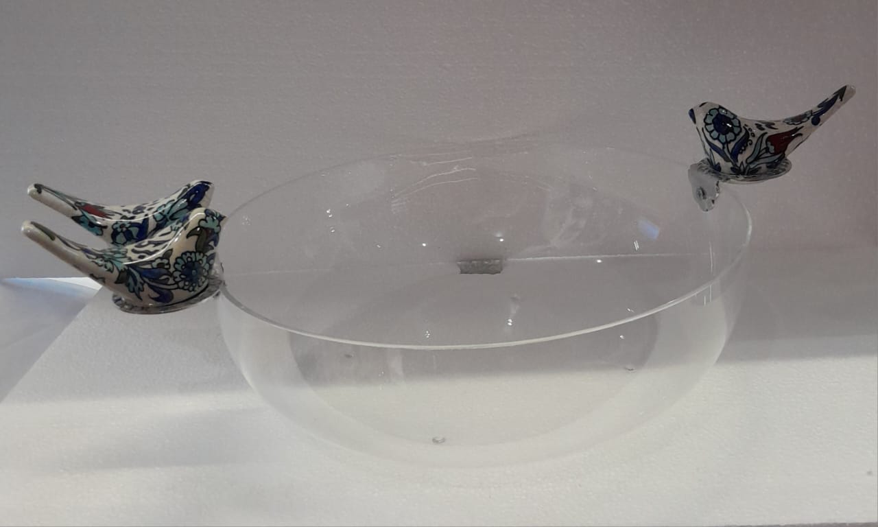 Salad Handmade Bowl Plexi with Birds Qishani
