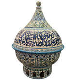 Casserole Round  Aluminum Hand Painted with Stainless Steel Insert + Candle Base