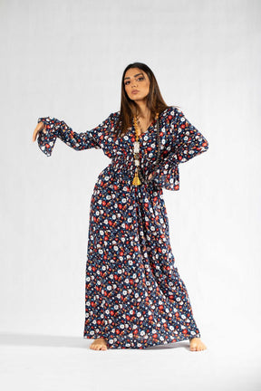 Dress V Neck Elastic Waist