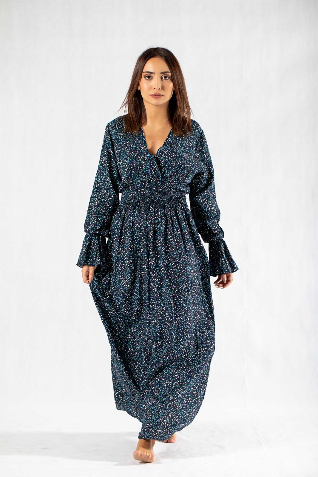 Dress V Neck Elastic Waist