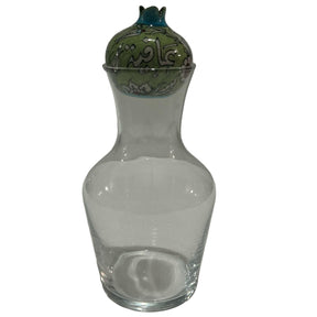 Handmade Big Carafe Glass With Pomegranate Colored Qishani