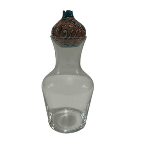 Handmade Big Carafe Glass With Pomegranate Colored Qishani
