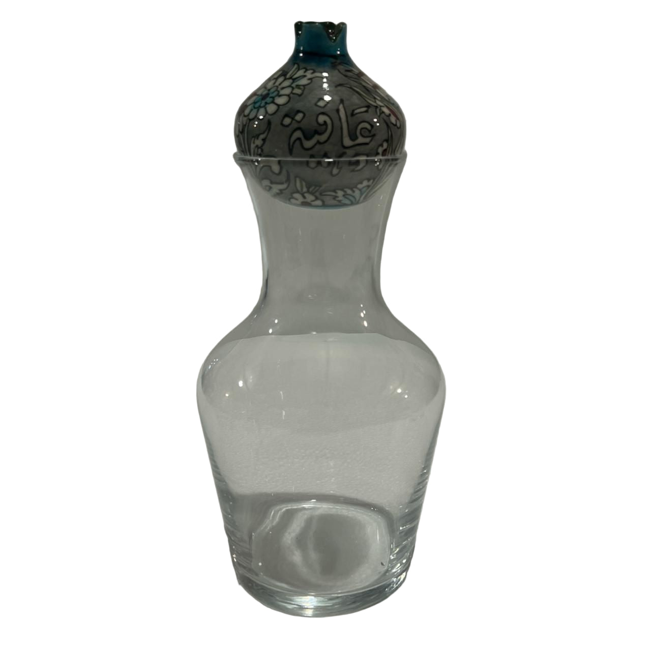 Handmade Big Carafe Glass With Pomegranate Colored Qishani