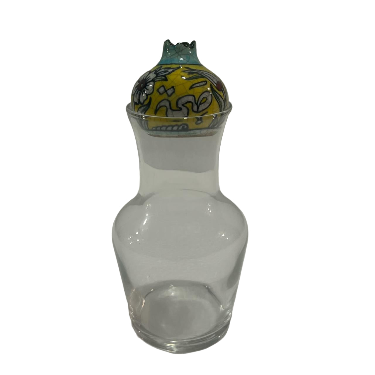 Handmade Small Carafe Glass With Colored Pomegranate Qishani