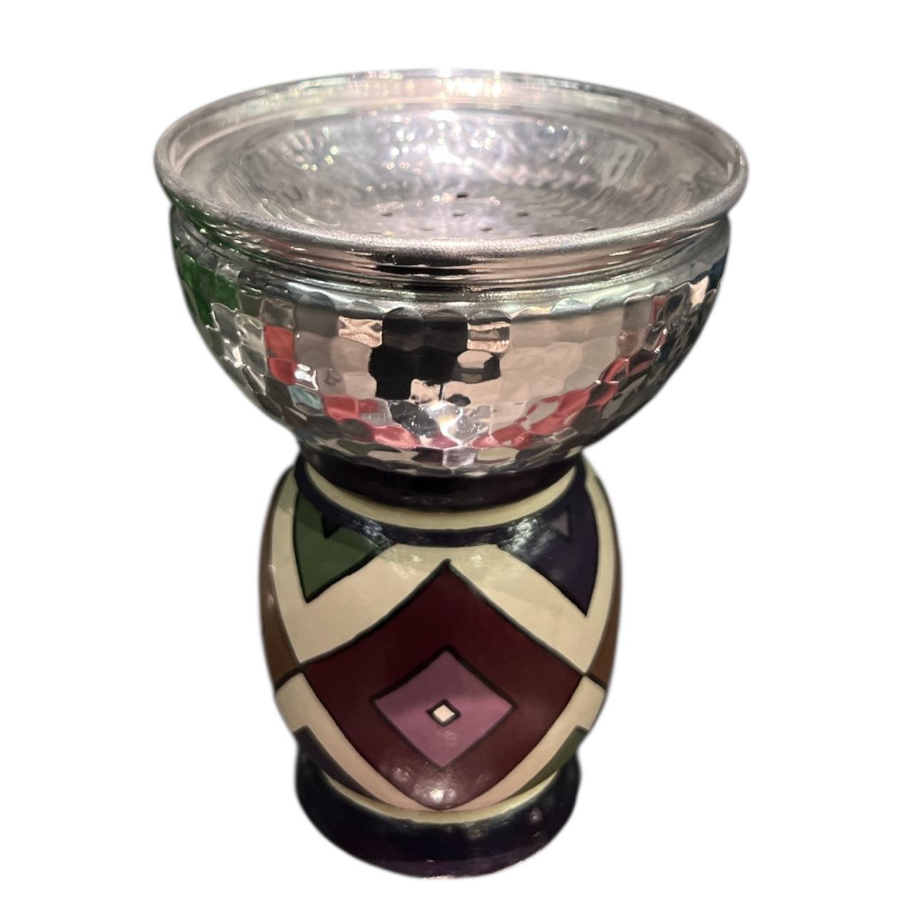 Mabkhara Hand Painted Assiri Base With Aluminium Top