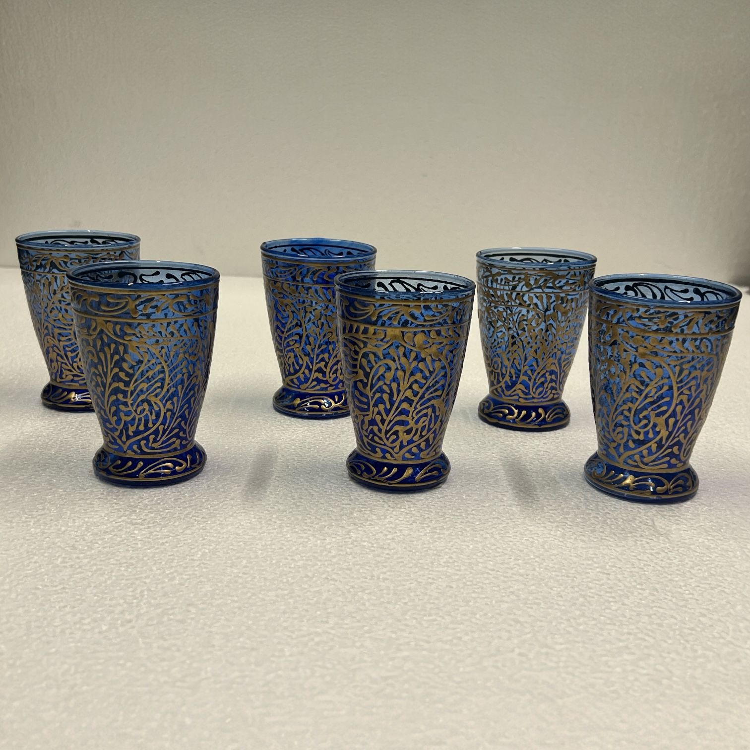 Hand Blown Hand Painted Conique Glass (6pcs)