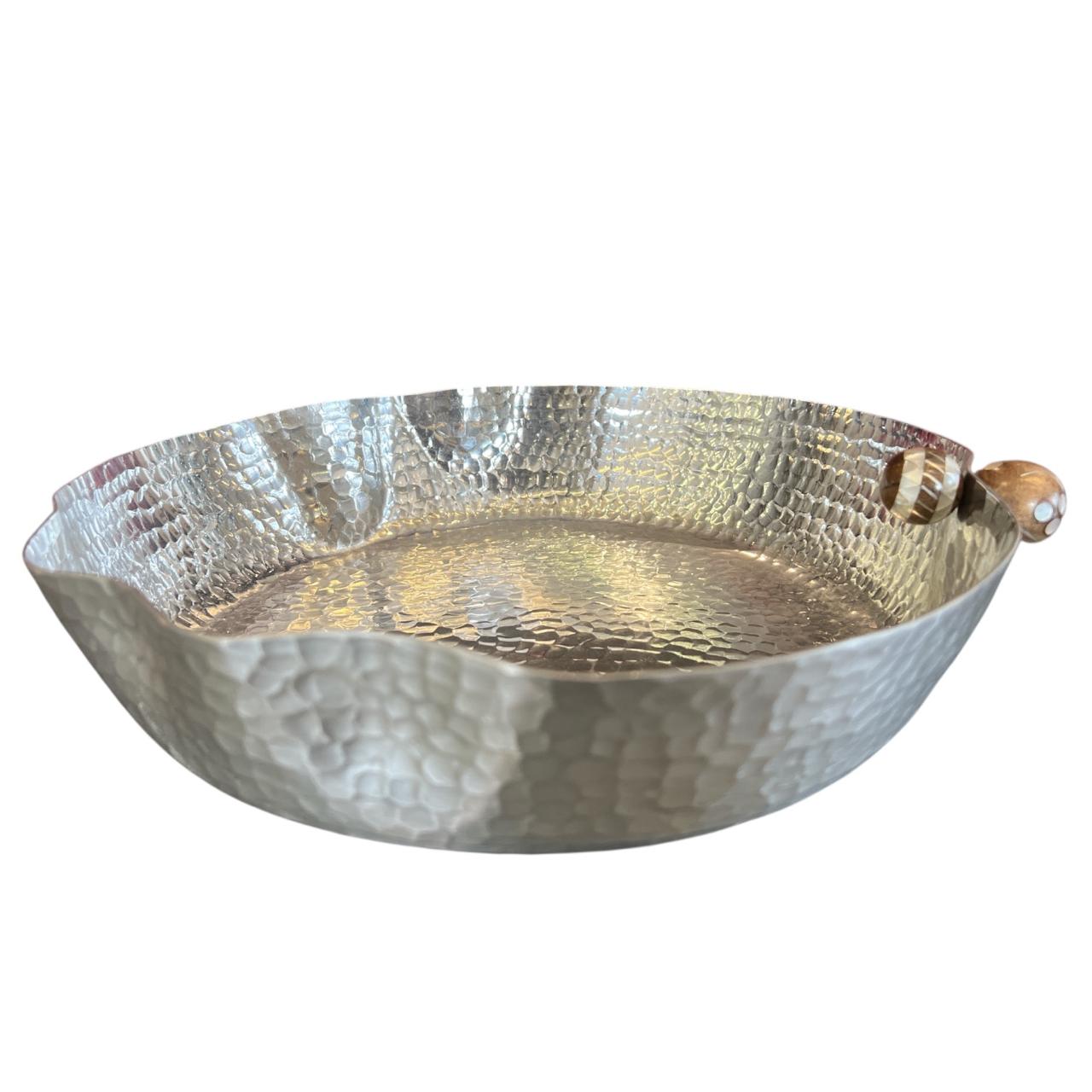 Serving Dish Aluminium With 2 Balls Sadaf