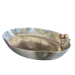 Serving Dish Aluminium With 2 Balls Sadaf