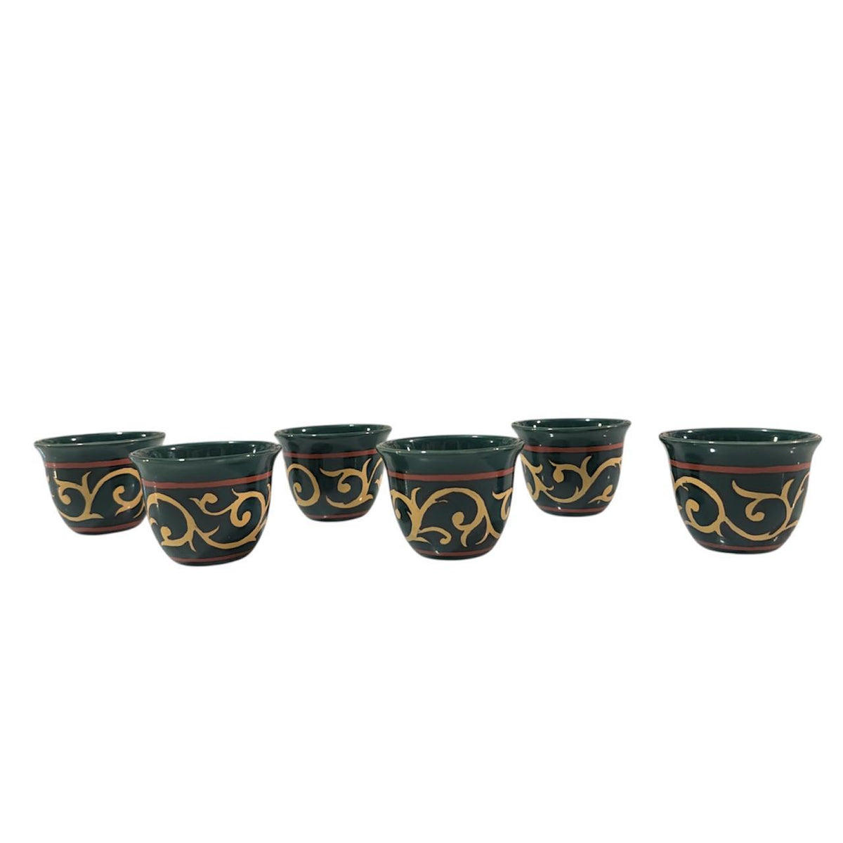 Arabic Coffee Cup Hand Painted Arabesque (6pcs)