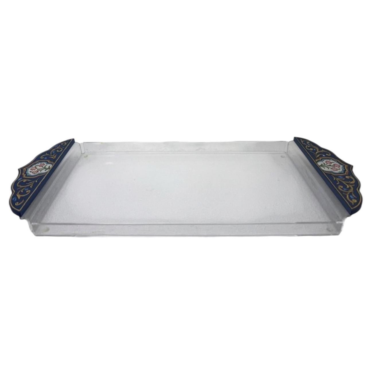 Tray Plexi Medium with Hand Painted Arabesque Handles