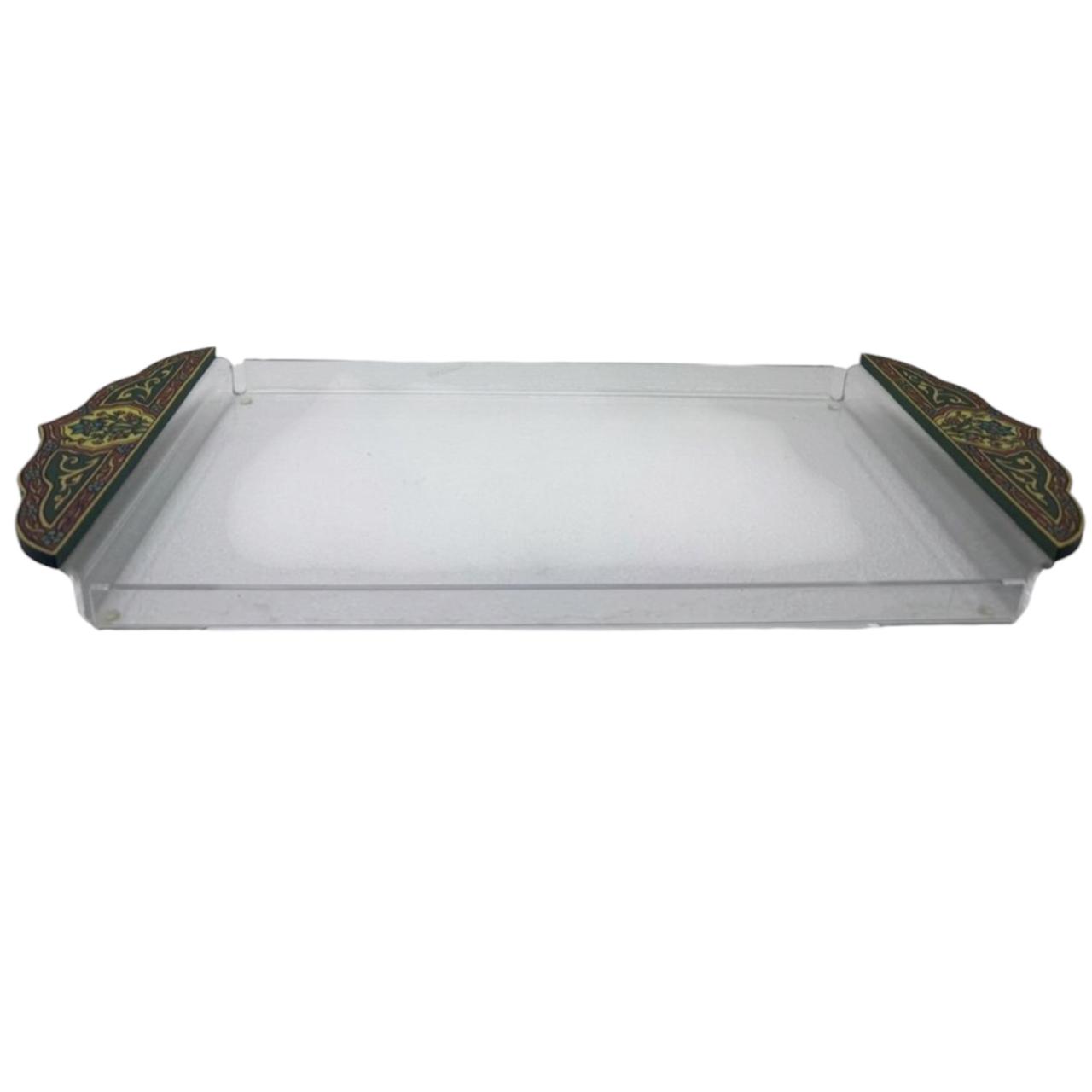 Tray Plexi Medium with Hand Painted Arabesque Handles