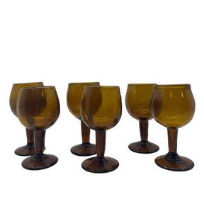 Hand Blown Glass Small with Column (6pcs)