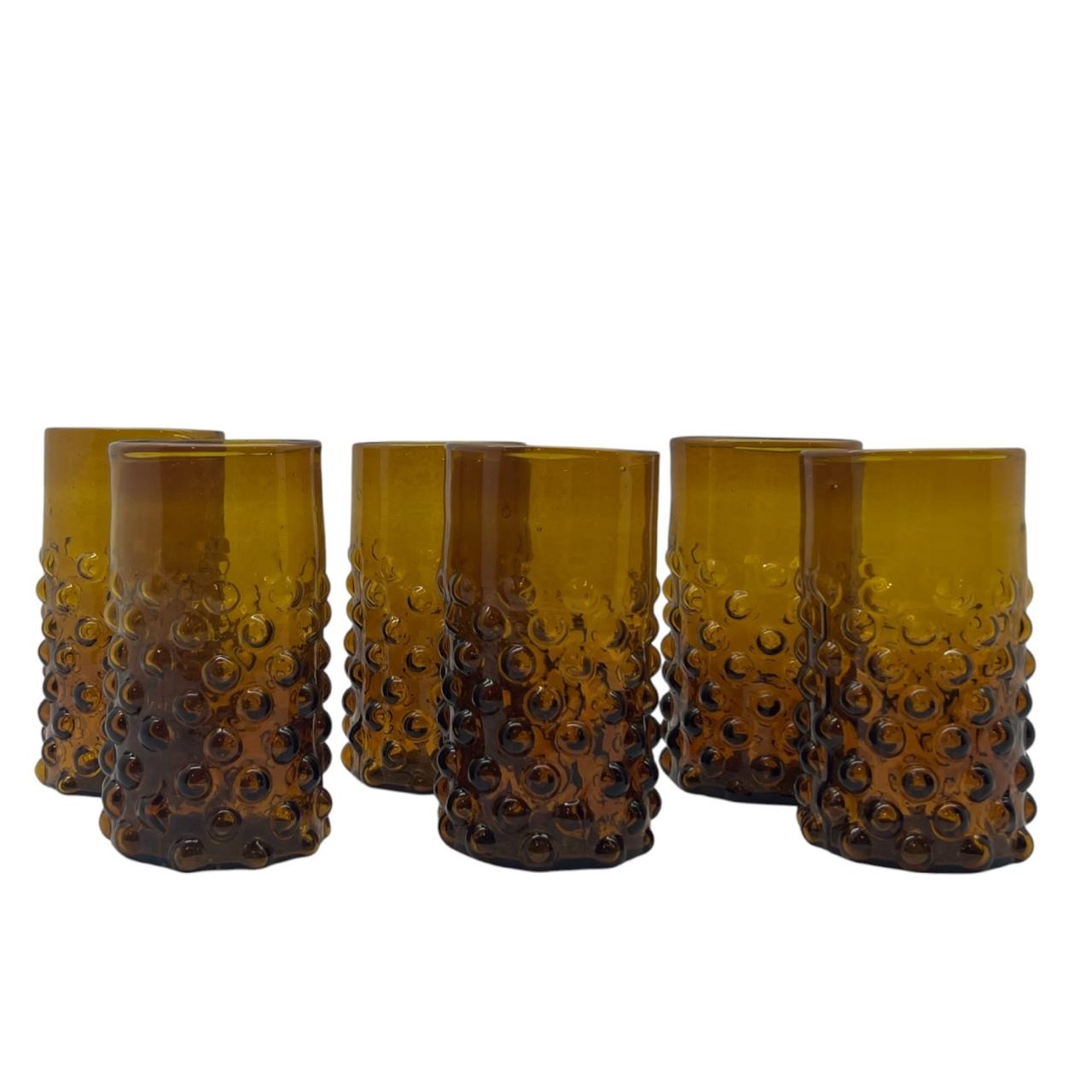 Hand Blown Glass Hammered (6pcs)