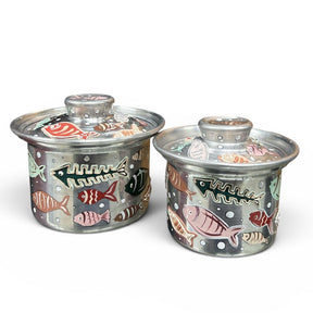 Casserole Straight Aluminium  Fish Hand Painted