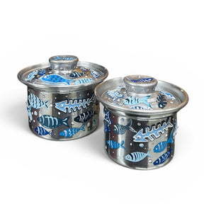 Casserole Straight Aluminium  Fish Hand Painted