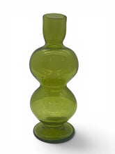 Hand Blown Glass Candle Holder with Two Balls