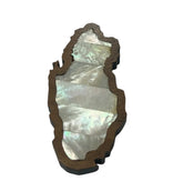 Map Pin Shape Wood With Inlay Sea Shell Mother of Pearl